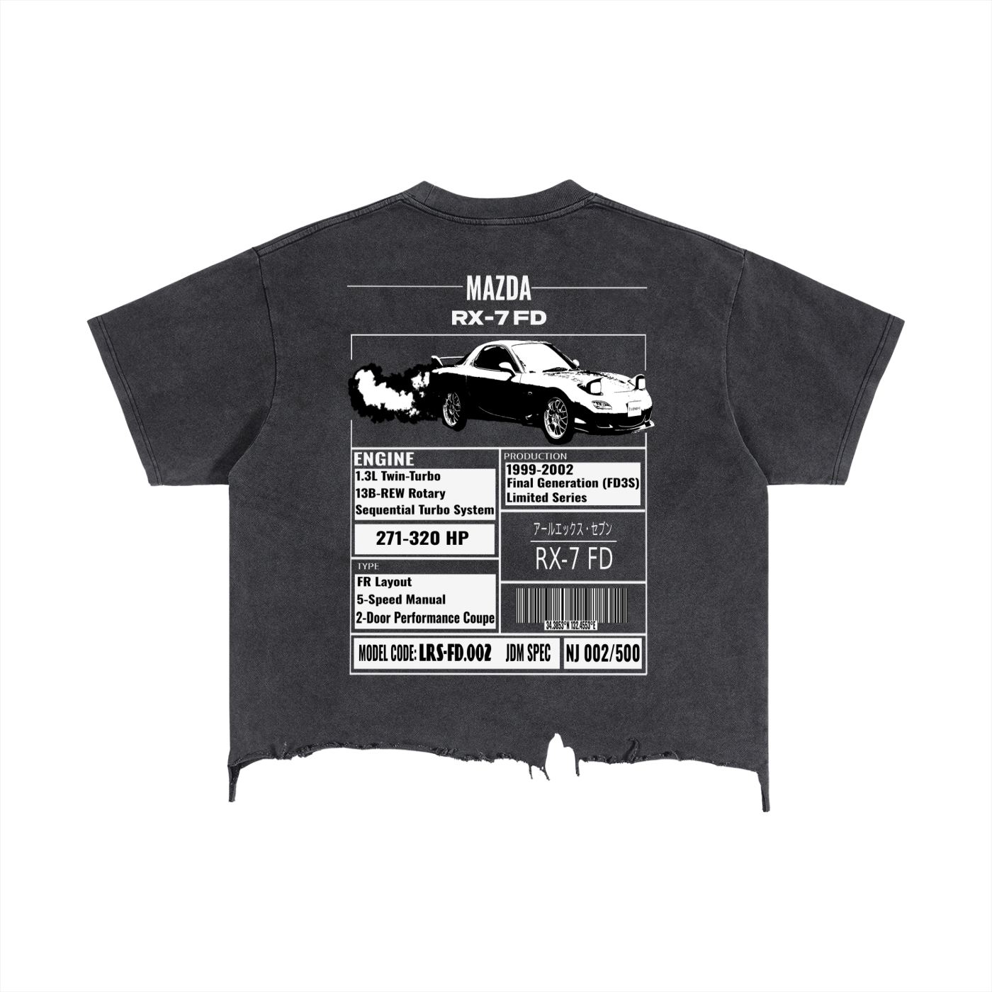 Vintage Wash Boxy MAZDA RX-7 T-SHIRT