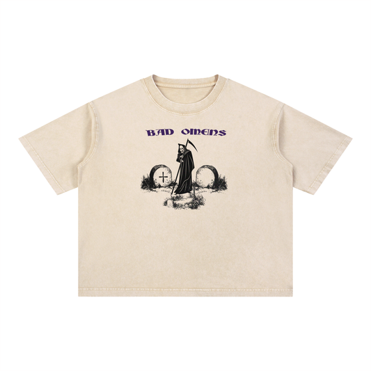 BAD OMENS Mineral Wash Boxy Cotton T-Shirt